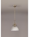 Francis 1 Light Pendant E27 With 30cm Dome Glass Shade, Antique Brass/Clear