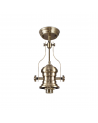 Francis/Neus 1 Light Pendant E27 With 30cm Tiffany Shade, Antique Brass/Green/Cream/Crystal