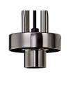 Georgie Linear 3 Light Pendant E27 With 16cm Cylinder Glass, Smoked/Clear Black Chrome/Matt Black