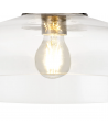Wisp 1 Light Flush Ceiling E27 With Flat Round 38cm Glass Shade Polished Nickel/Clear