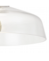 Wisp 1 Light Flush Ceiling E27 With Flat Round 38cm Glass Shade Matt Black/Clear