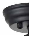 Wisp 1 Light Flush Ceiling E27 With Flat Round 38cm Glass Shade Matt Black/Clear
