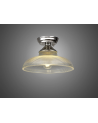 Wisp 1 Light Flush Ceiling E27 With Flat Round 30cm Glass Shade Polished Nickel/Clear