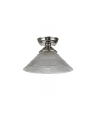 Wisp 1 Light Flush Ceiling E27 With Flat Round 30cm Glass Shade Polished Nickel/Clear