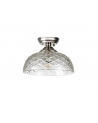 Wisp 1 Light Flush Ceiling E27 With Flat Round 30cm Glass Shade Polished Nickel/Clear