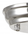 Wisp 1 Light Flush Ceiling E27 With Flat Round 30cm Glass Shade Polished Nickel/Clear