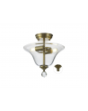 Wisp 2 Light Semi Flush Ceiling E27 With Smooth Bell 30cm Glass Shade Antique Brass/Clear