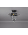 Wisp 2 Light Semi Flush Ceiling E27 With Smooth Bell 30cm Glass Shade Graphite/Clear