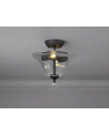 Wisp 2 Light Semi Flush Ceiling E27 With Smooth Bell 30cm Glass Shade Graphite/Clear