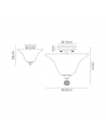 Wisp 2 Light Semi Flush Ceiling E27 With Smooth Bell 30cm Glass Shade Graphite/Clear