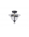Wisp 2 Light Semi Flush Ceiling E27 With Smooth Bell 30cm Glass Shade Graphite/Clear