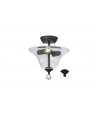Wisp 2 Light Semi Flush Ceiling E27 With Smooth Bell 30cm Glass Shade Graphite/Clear