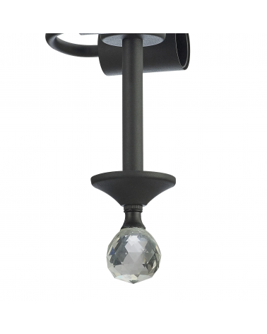Wisp 2 Light Semi Flush Ceiling E27 With Smooth Bell 30cm Glass Shade Graphite/Clear