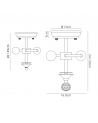 Wisp 2 Light Semi Flush Ceiling E27 With Smooth Bell 30cm Glass Shade Graphite/Clear
