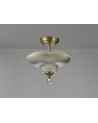 Wisp 2 Light Semi Flush Ceiling E27 With Round 30cm Glass Shade Antique Brass/Clear