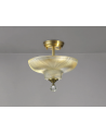 Wisp 2 Light Semi Flush Ceiling E27 With Round 30cm Glass Shade Antique Brass/Clear