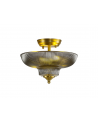 Wisp 2 Light Semi Flush Ceiling E27 With Round 30cm Glass Shade Satin Gold/Smoked