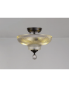 Wisp 2 Light Semi Flush Ceiling E27 With Round 30cm Glass Shade Matt Black/Clear