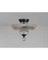 Wisp 2 Light Semi Flush Ceiling E27 With Round 30cm Glass Shade Matt Black/Clear