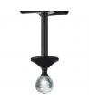 Wisp 2 Light Semi Flush Ceiling E27 With Round 30cm Glass Shade Matt Black/Clear