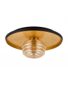 Goa 36cm Flush Ceiling/Wall Light, 1 Light G9, Gold Leaf/Coffee/Amber Rippled Glass Shade