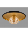 Goa 36cm Flush Ceiling/Wall Light, 1 Light G9, Gold Leaf/Coffee/Amber Rippled Glass Shade