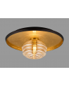 Goa 36cm Flush Ceiling/Wall Light, 1 Light G9, Gold Leaf/Coffee/Amber Rippled Glass Shade