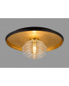 Goa 36cm Flush Ceiling/Wall Light, 1 Light G9, Gold Leaf/Coffee/Clear Rippled Glass Shade