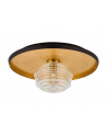 Goa 36cm Flush Ceiling/Wall Light, 1 Light G9, Gold Leaf/Coffee/Clear Rippled Glass Shade
