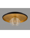 Goa 36cm Flush Ceiling/Wall Light, 1 Light G9, Gold Leaf/Coffee/Clear Rippled Glass Shade