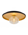 Goa 36cm Flush Ceiling/Wall Light, 1 Light G9, Gold Leaf/Coffee/Clear Rippled Glass Shade