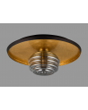 Goa 36cm Flush Ceiling/Wall Light, 1 Light G9, Gold Leaf/Coffee/Smoke Rippled Glass Shade