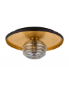 Goa 36cm Flush Ceiling/Wall Light, 1 Light G9, Gold Leaf/Coffee/Smoke Rippled Glass Shade