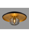 Goa 36cm Flush Ceiling/Wall Light, 1 Light G9, Gold Leaf/Coffee/Smoke Rippled Glass Shade