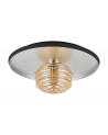 Goa 36cm Flush Ceiling/Wall Light, 1 Light G9, Silver Leaf/Anthracite/Amber Rippled Glass Shade