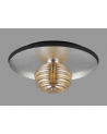 Goa 36cm Flush Ceiling/Wall Light, 1 Light G9, Silver Leaf/Anthracite/Amber Rippled Glass Shade