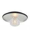 Goa 36cm Flush Ceiling/Wall Light, 1 Light G9, Gold Leaf/Coffee/Clear Rippled Glass Shade