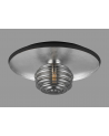Goa 36cm Flush Ceiling/Wall Light, 1 Light G9, Gold Leaf/Coffee/Smoke Rippled Glass Shade