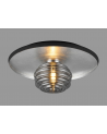Goa 36cm Flush Ceiling/Wall Light, 1 Light G9, Gold Leaf/Coffee/Smoke Rippled Glass Shade