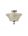 Wisp 2 Light Semi Flush Ceiling E27 With Round 38cm Patterned Glass Shade Satin Nickel/Clear
