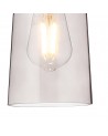 Muse 12cm 1 Light Pendant E27, With Small Cylindrical Smoke Cone Glass, Matt Black / Concrete / Smoke / Black