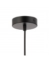 Muse 13cm 1 Light Pendant E27, With Large Opal Cylindrical Cone Glass Black Marble / Opal / Black / Black Fabric