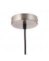 Muse 13cm 1 Light Pendant E27, With Large Clear Cylindrical Cone Glass Satin Nickel / Clear / Black Fabric