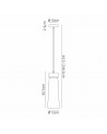 Muse 13cm 1 Light Pendant E27, With Large Clear Cylindrical Cone Glass Satin Nickel / Clear / Black Fabric