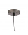 Muse 18cm 1 Light Pendant E27, Withe Smoke Glass Aged Pewter / Smoke / Black Fabric