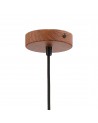 Muse 18cm 1 Light Pendant E27, Withe Opal Glass Walnut / Opal / Matt Black / Black Fabric