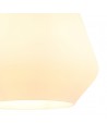 Muse 18cm 1 Light Pendant E27, Withe Opal Glass Walnut / Opal / Matt Black / Black Fabric