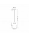 Muse 18cm 1 Light Pendant E27, Withe Opal Glass Walnut / Opal / Matt Black / Black Fabric