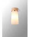Muse 12cm 1 Light Ceiling E27, With Small Opal Cylindrical Cone Glass Teak / Opal / Matt Black