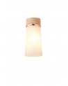 Muse 12cm 1 Light Ceiling E27, With Small Opal Cylindrical Cone Glass Teak / Opal / Matt Black